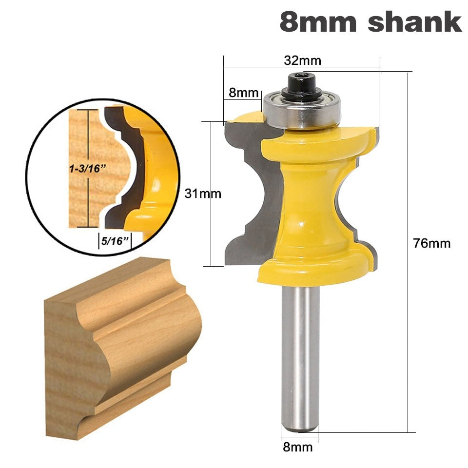 8mm Shank - Hank Bullnose Bead Column Face Molding Router Bit
