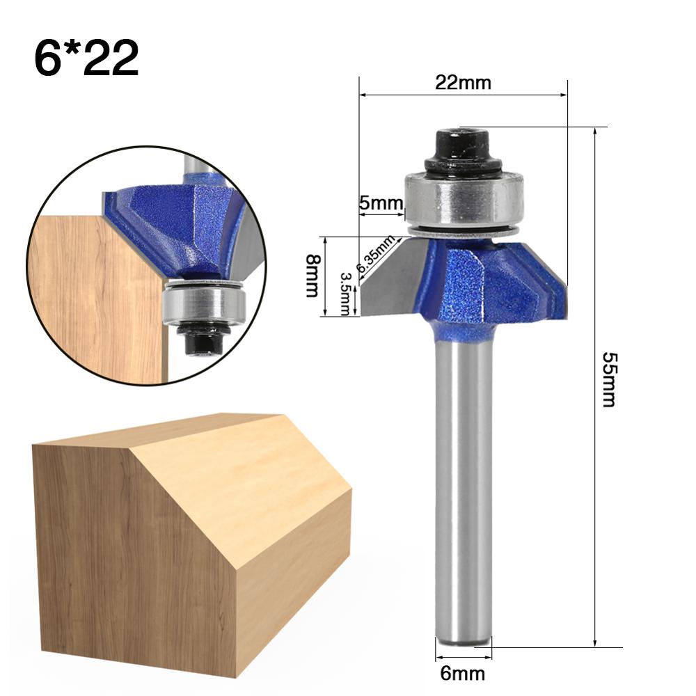 6mm Shank - 45 Degree Chamfer Router Bit