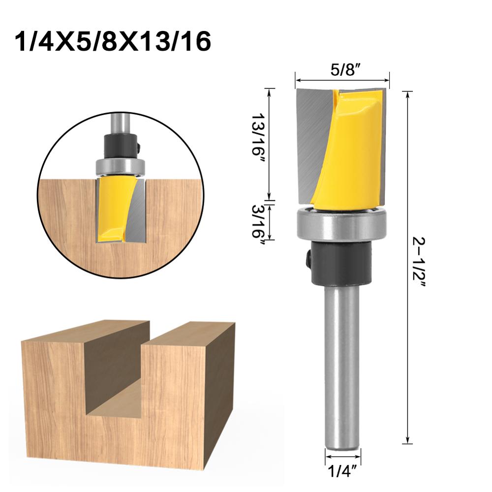 6mm or 6.35mm Shank - Straight Router Bit with Bearing Hinge
