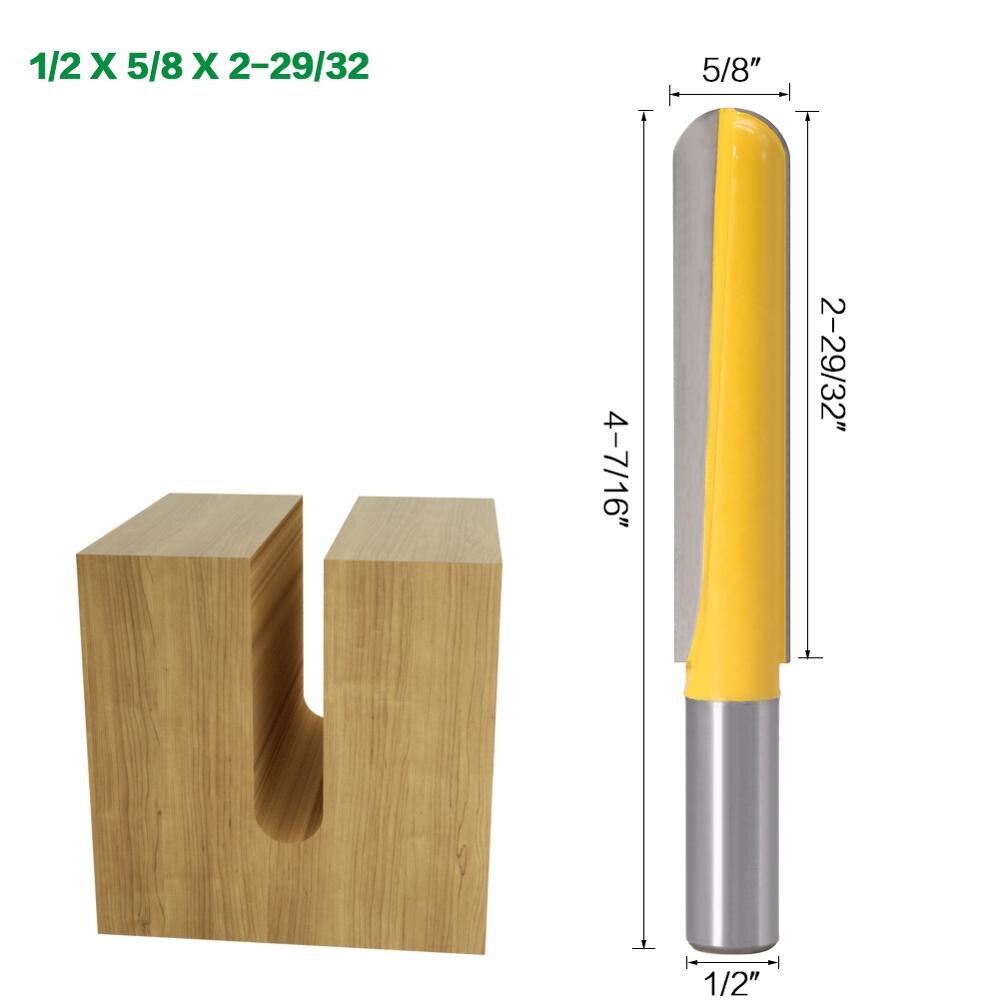 12mm or 12.7mm Shank - Long Round Blade Nose End Mill Router Bits