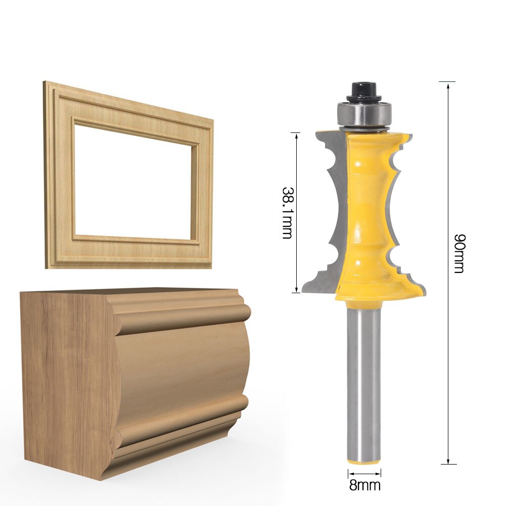 8mm Shank - 1-1/2"  Miter Frame Molding Router Bit