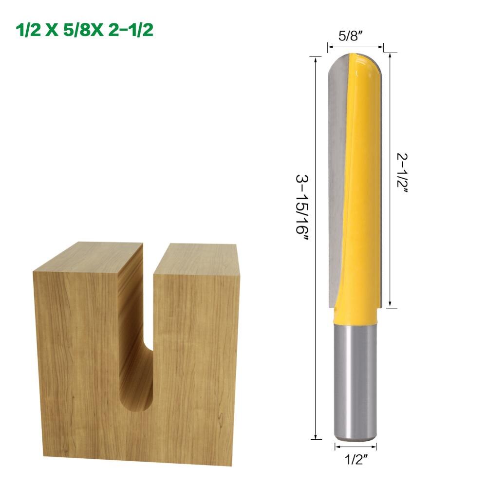 12mm or 12.7mm Shank - Long Round Blade Nose End Mill Router Bits