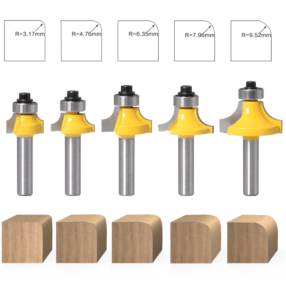 8mm Shank -  Corner Round Over Router Bit with Bearing Milling Cutter