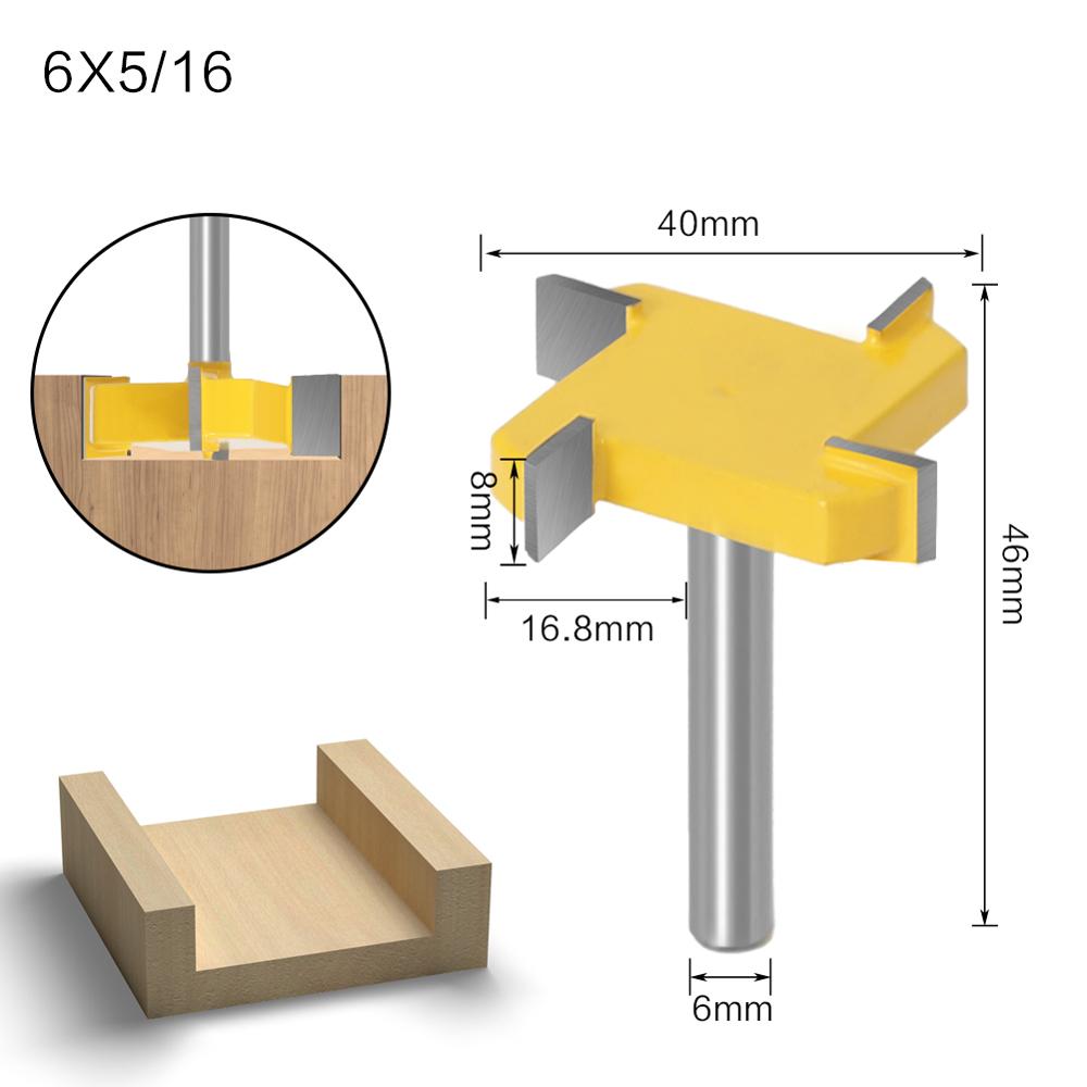6mm or 6.35mm Shank - Straight Edge Slotting Milling Router Bit