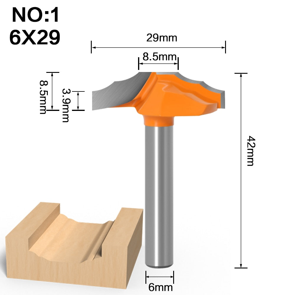 6mm or 6.35mm Shank - Door Engraving - Door Frame Lace Router Bits