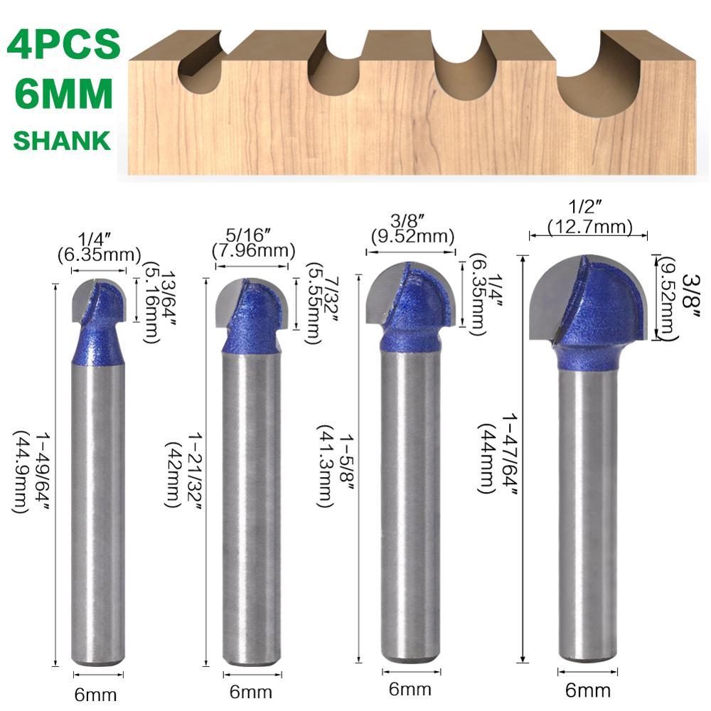 6mm Shank -  Professional Level Ball Nose Router Bits