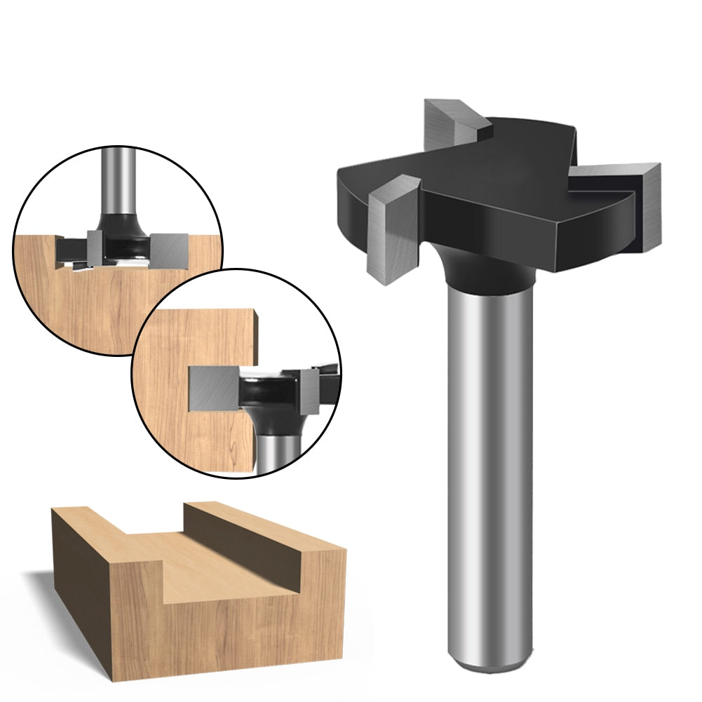 6mm or 6.35mm Shank - CNC Spoil board Surfacing Router Bits with 1 inch Cutting Diameter