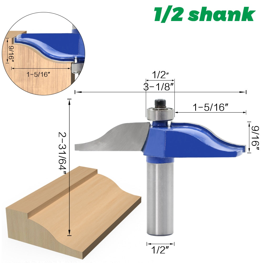 12mm or 12.7mm Shank - Rail and Stile - Cove - Panel Raiser Router Bit