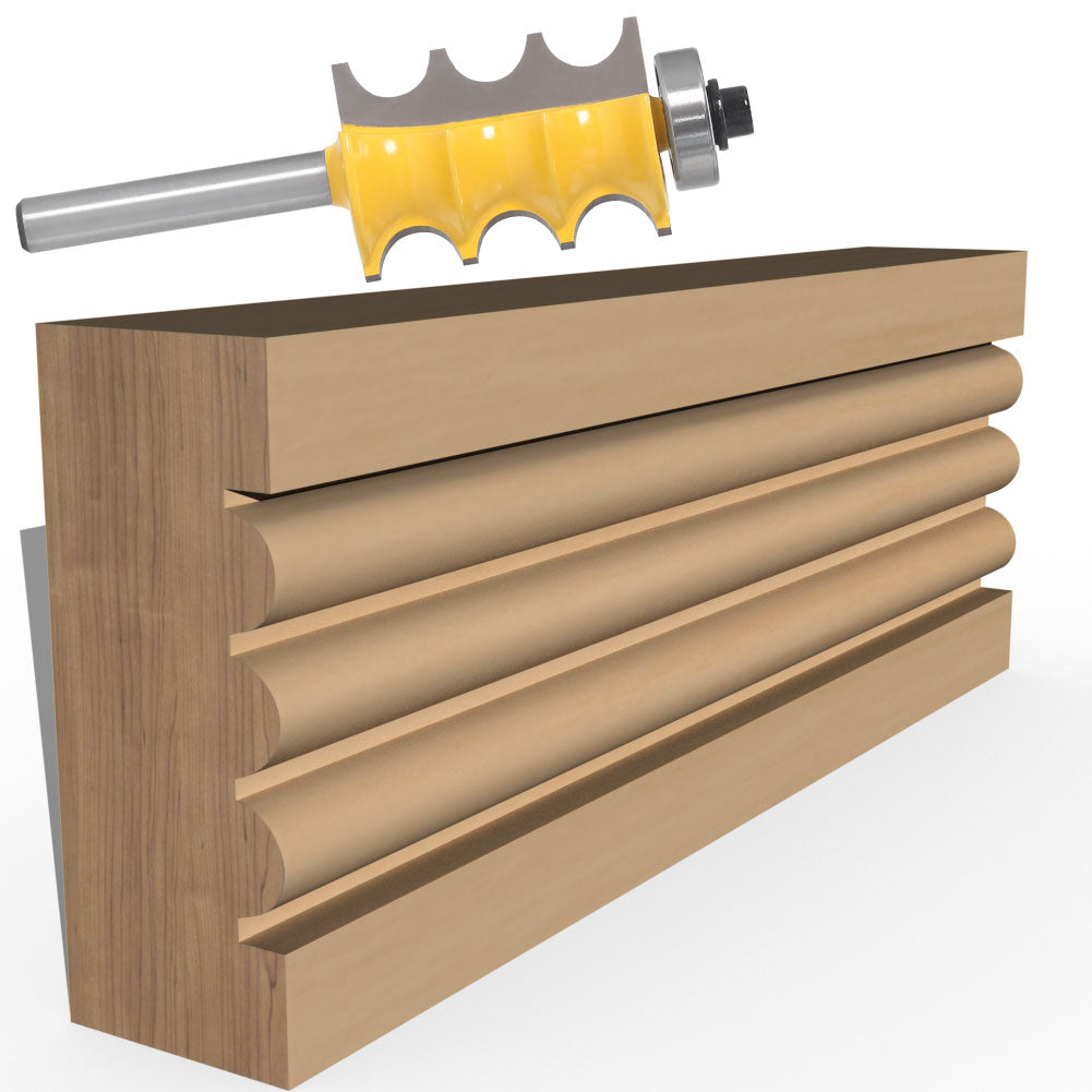 6mm or 6.35mm Shank - Bead Column Molding Router Bit