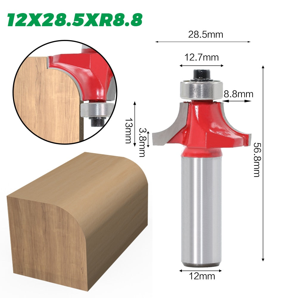 12mm Shank - Corner Round Over Router Bit with Bearing