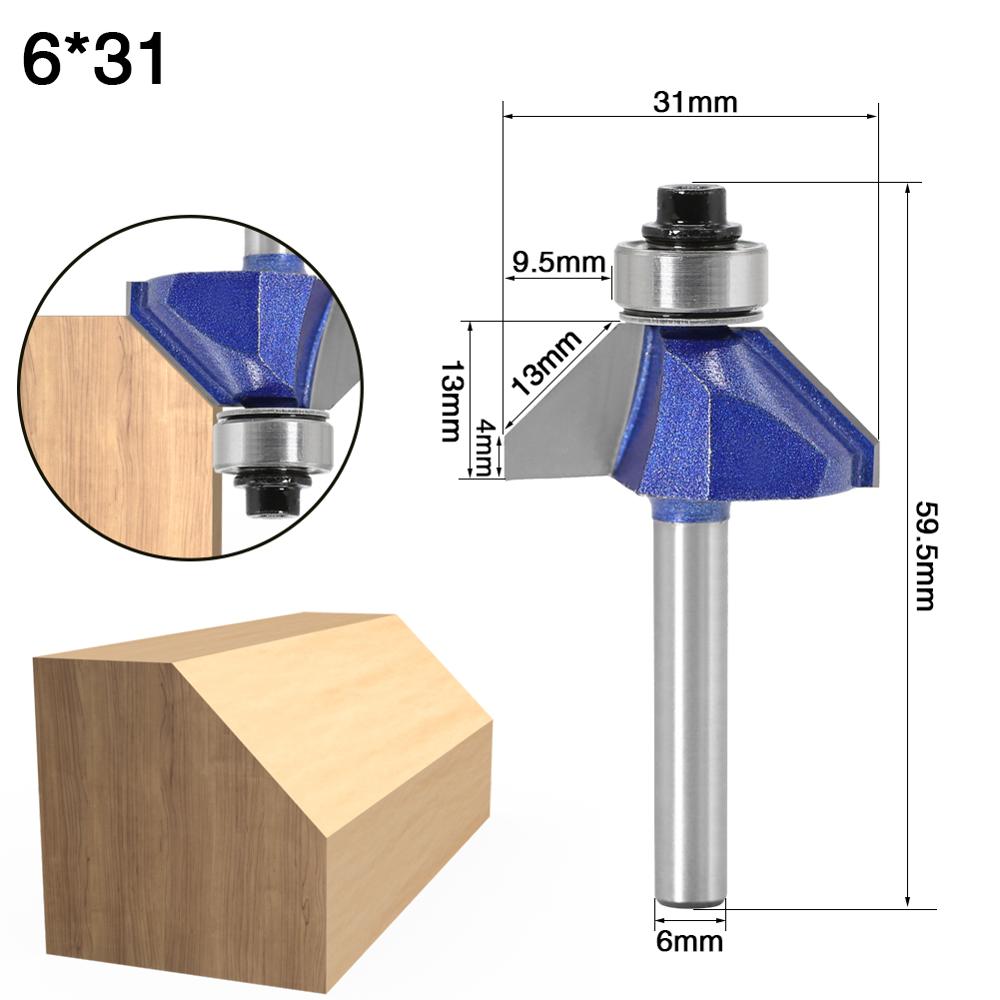 6mm Shank - 45 Degree Chamfer Router Bit