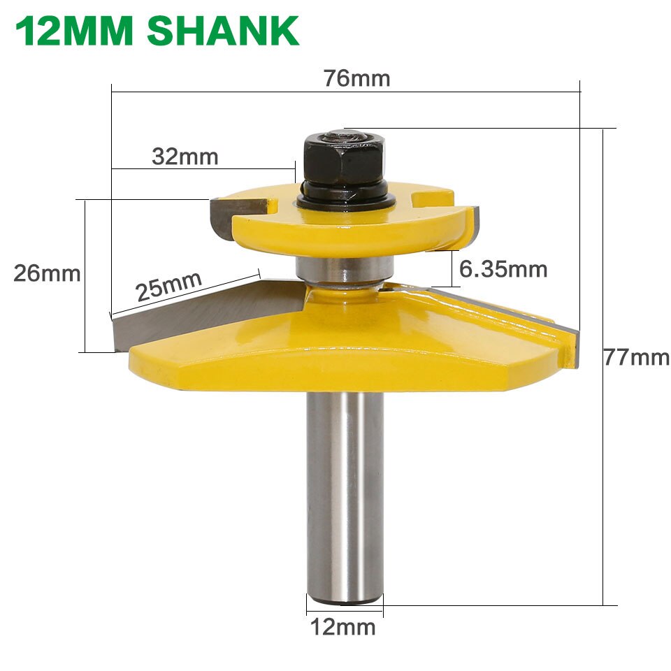 12mm or 12.7 mm inch Shank -  Raised Panel Router Bit