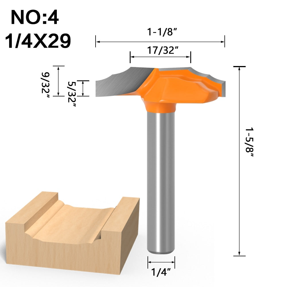 6mm or 6.35mm Shank - Door Engraving - Door Frame Lace Router Bits
