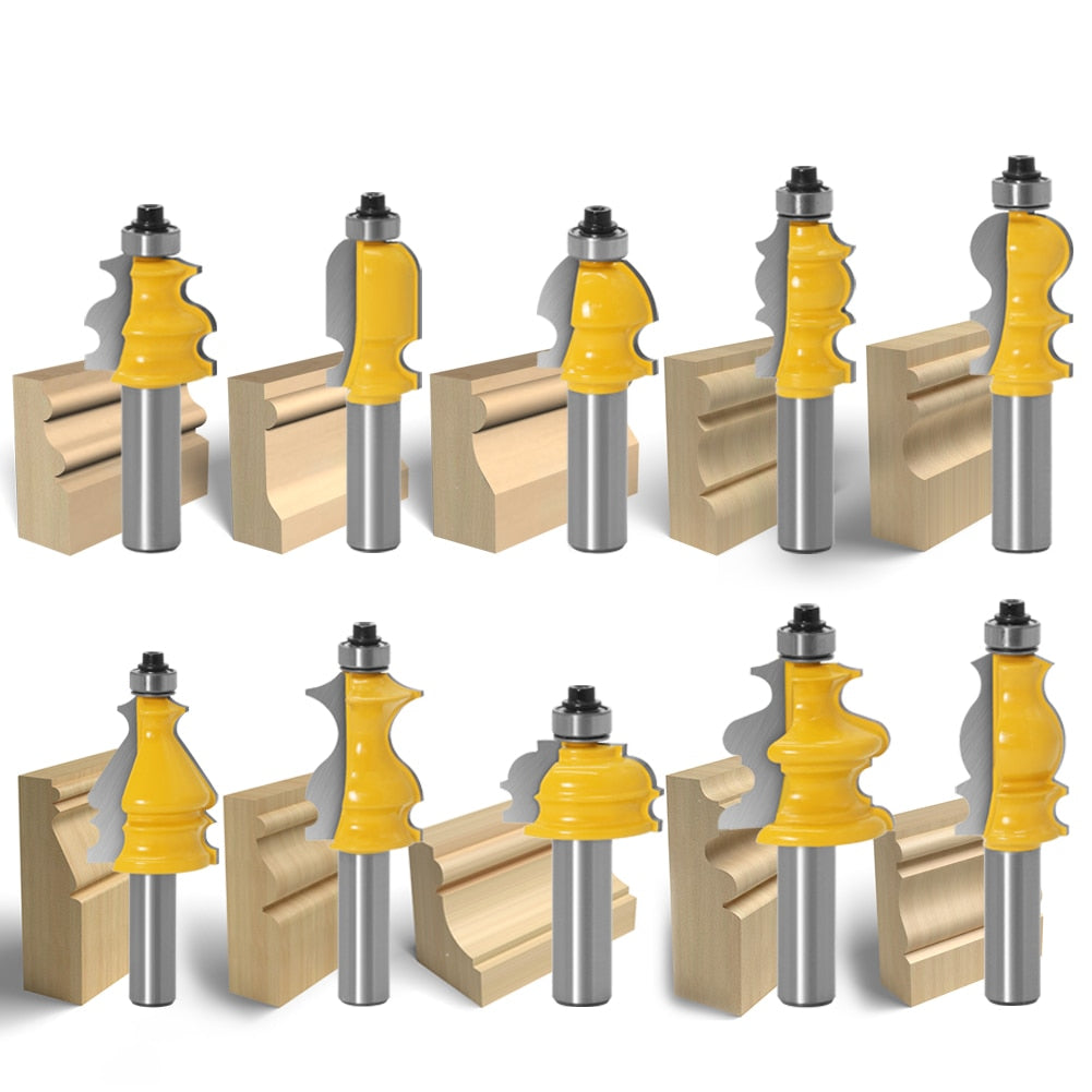 12mm Shank - Architectural Molding Handrail Router Bits