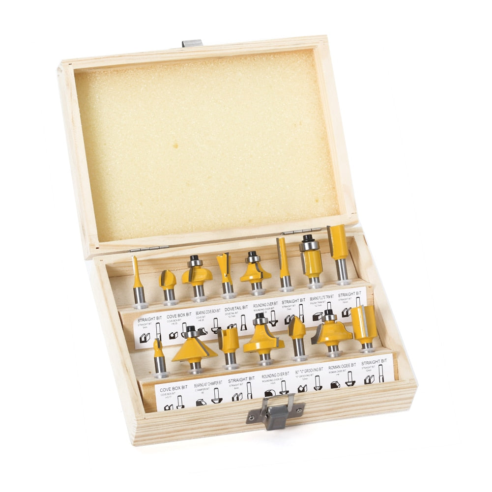 1/4 (6.35mm) inch Shank - Router Bits Sets - 15pcs