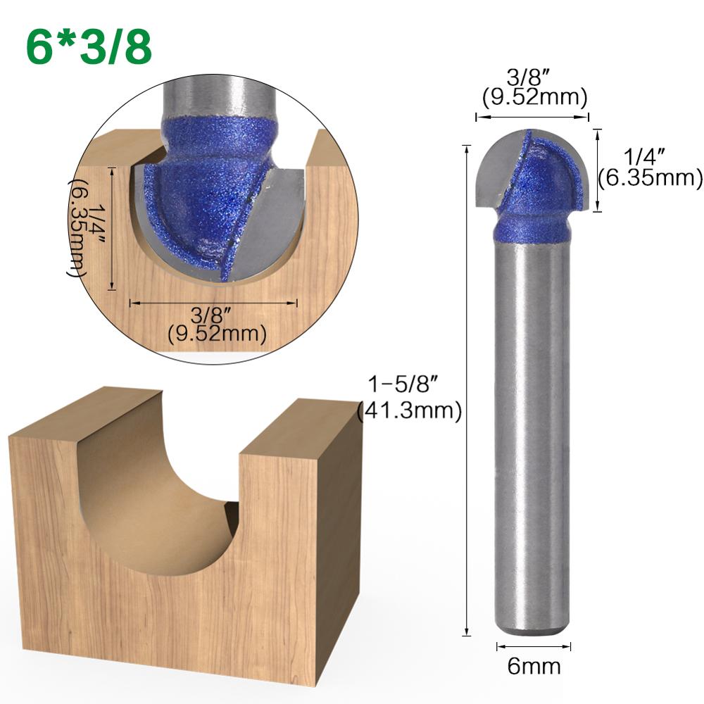 6mm Shank -  Professional Level Ball Nose Router Bits
