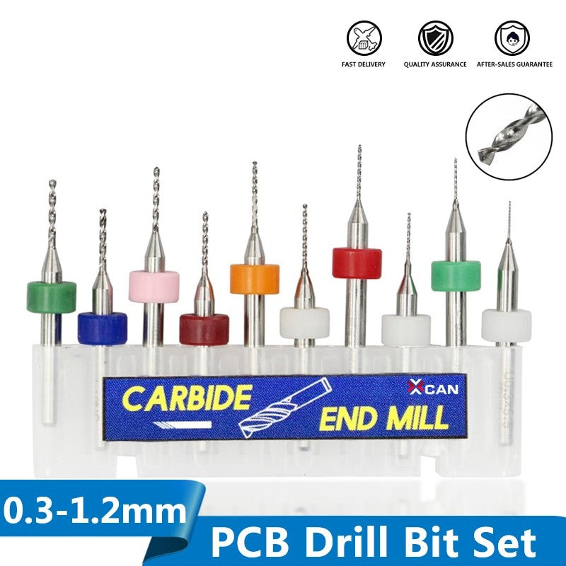 PCB Carbide micro drill bit 0.3mm to 1.2mm 10pcs/Set