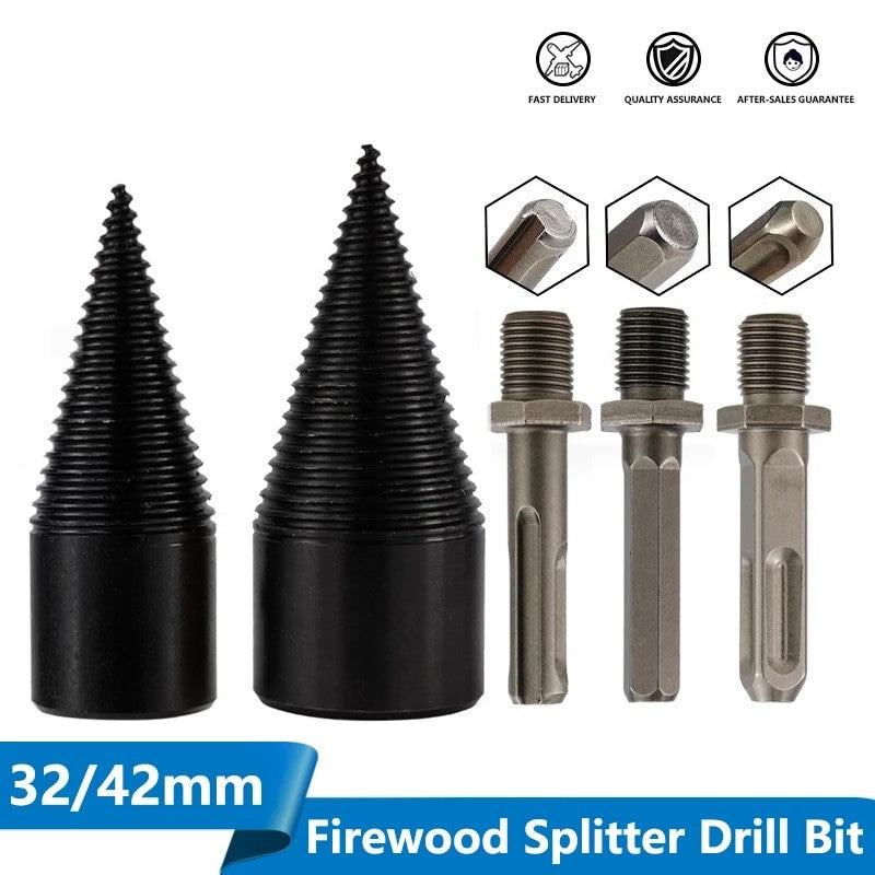 Round  - Hex - Triangle Shank HSS Firewood Splitter Drill Bit