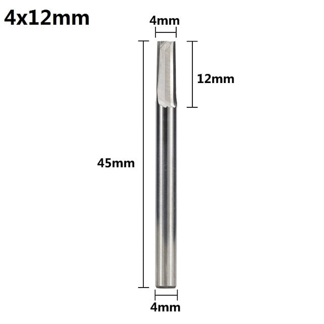 4mm or 6mm Shank - Flute Straight End Mill