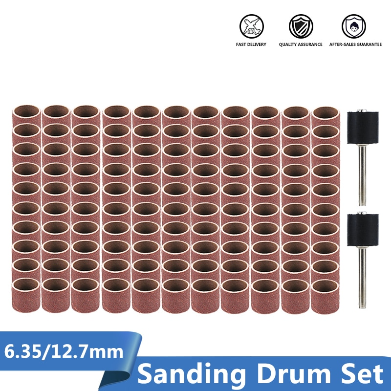 Sanding Drum Set #80#100#120 Grit with 6.35mm 12.7mm