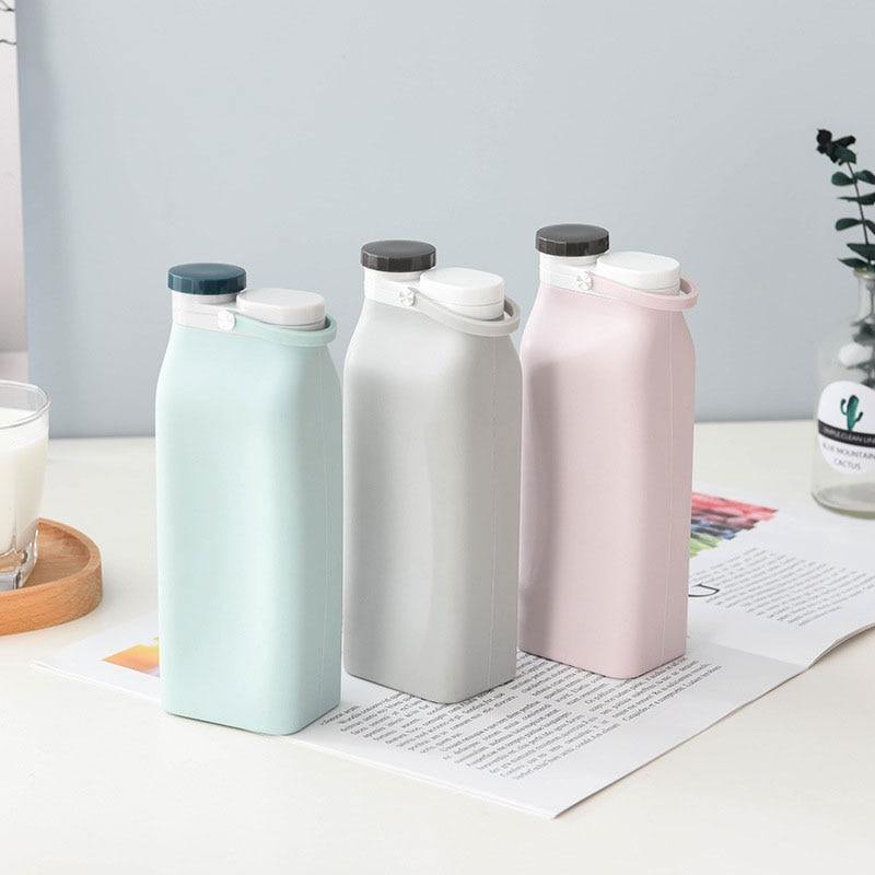 Collapsible Silicone Water Bottle - Emerald Seaside